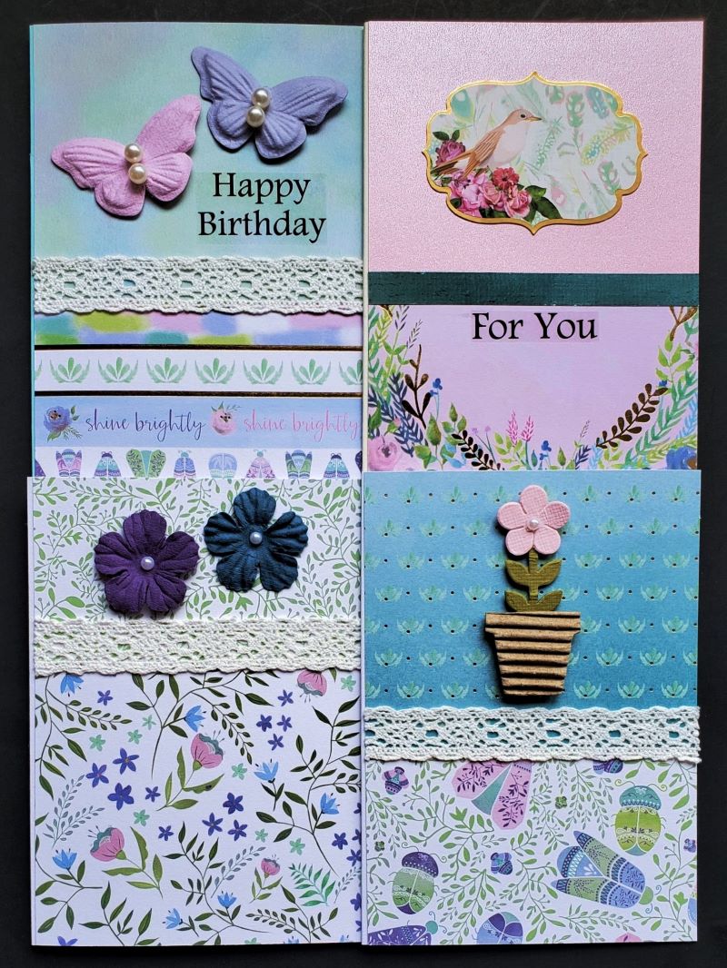 Four packs of cards with one birthday and three multipurpose for $10.